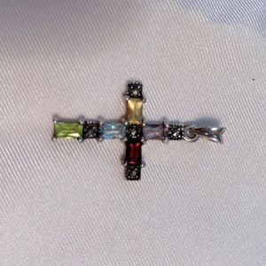 Gem stone cross